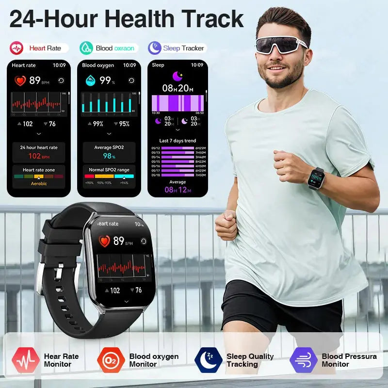 LIGE For HUAWEI Ultra-Thin Smart Watch 1.96" AMOLED Curved Screen Bluetooth Call Heart Rate Blood Pressure Men Women Smartwatch