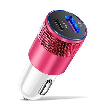 USB Car Charger Type C Dual Ports Fast Charging Phone Adapter ryshop