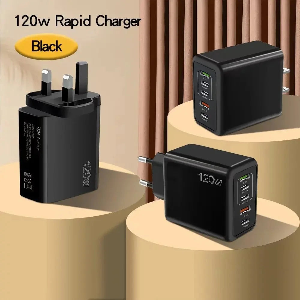 Total 120W 5 Ports USB Charger - Fast Charging Wall Adapter ryshop