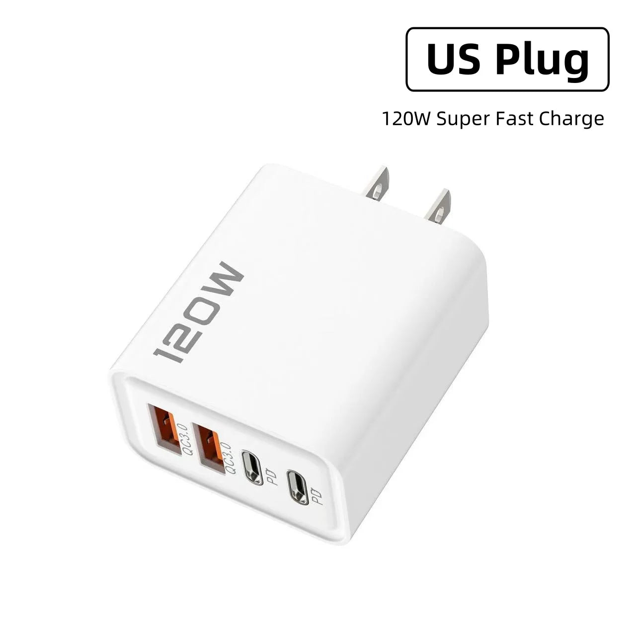 120W Fast Charging 4 Ports Mobile Phone Charger ryshop