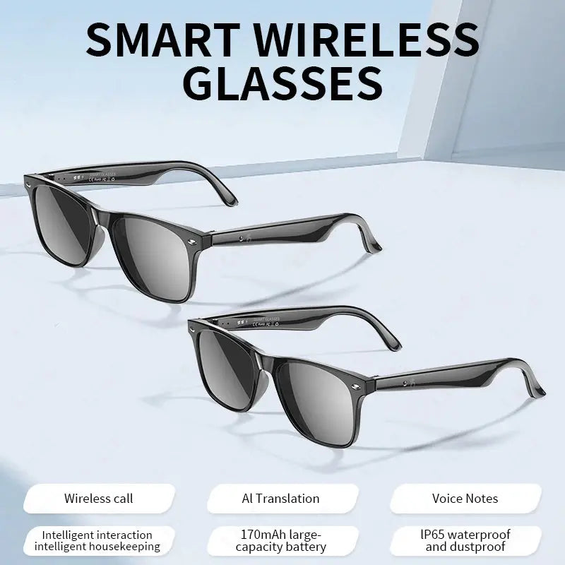 LIGE Smart Glasses Wireless Bluetooth Camera Control Sunglasses AI Intelligent Translation Audio Glasses Support 163 Languages