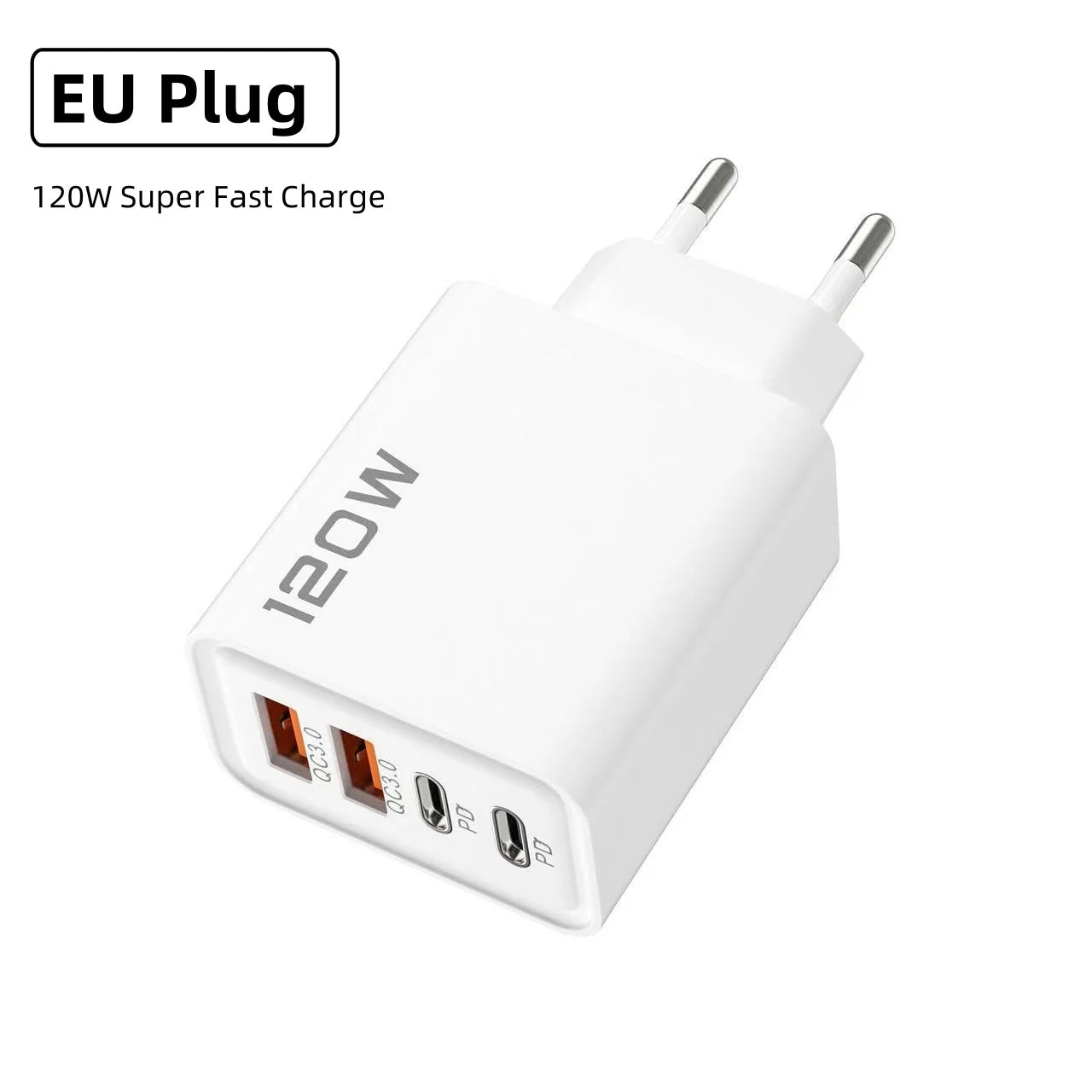 120W Fast Charging 4 Ports Mobile Phone Charger ryshop