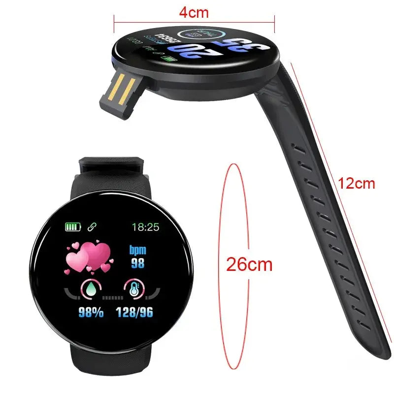 D18 Smart Watch for Men and Women - Blood Pressure Waterproof Fitness Tracker ryshop