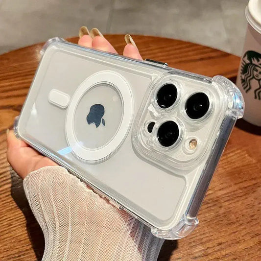 Shockproof Magnetic Clear Phone Case for iPhone 17 Air and 15 Pro Max Plus ryshop