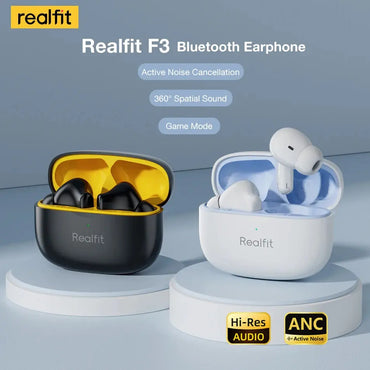 REALFIT F3 ANC Bluetooth Earphones with Superior Bass for Sports and Gaming ryshop