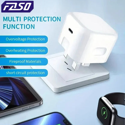 UK USB C Charger for iPhone 15 14 13 Pro - 25W Fast Charging Adapter ryshop