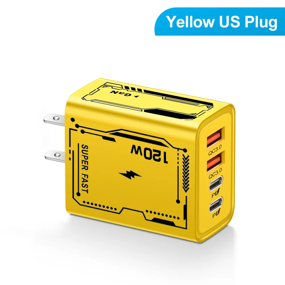 120W PD USB Charger Fast Charging Type C Mobile Phone Adapter ryshop