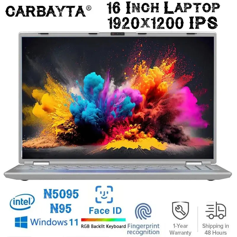 CARBAYTA GL160 Face ID Intel Notebook N95 Graphics UHD 16" Laptop ryshop