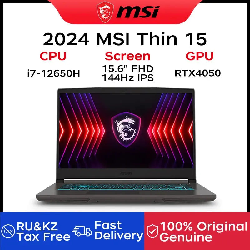2024 MSI Thin 15 Gaming Notebook ryshop
