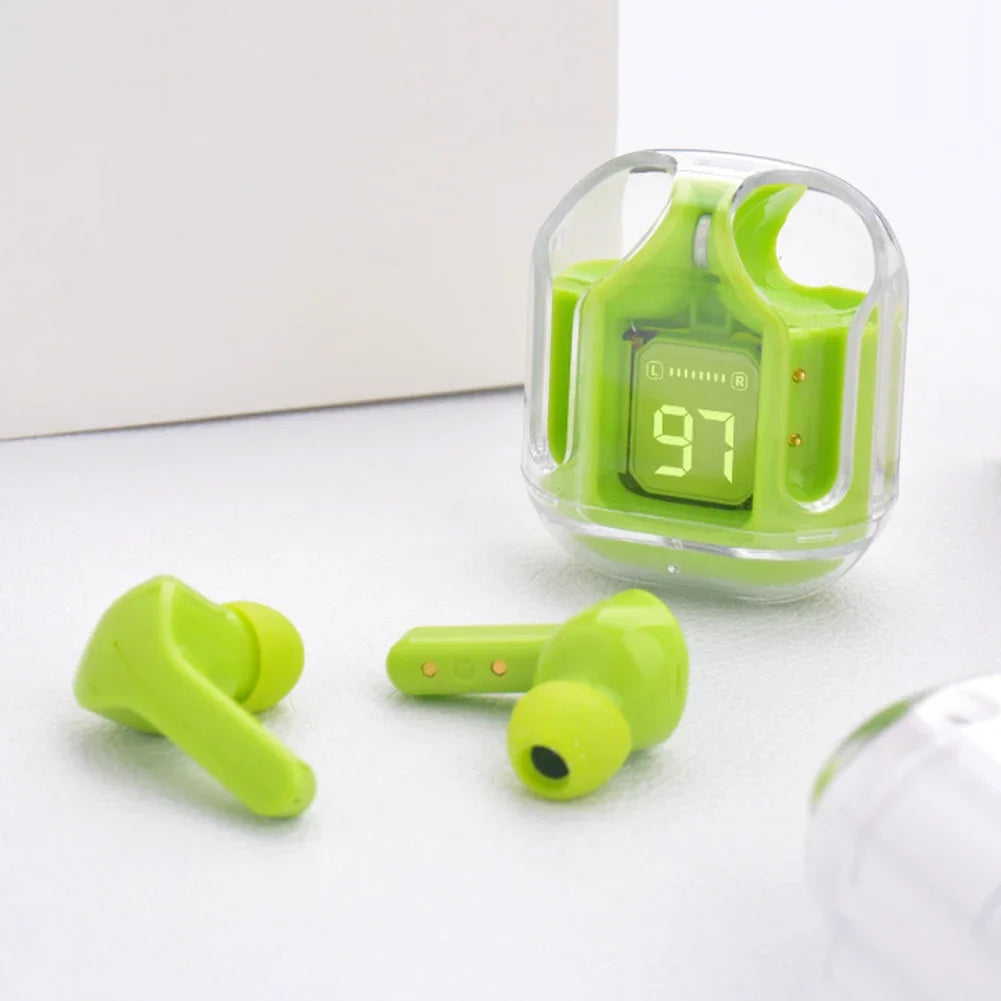 Bluetooth-Compatible Noise Canceling Translucent Earphones ryshop