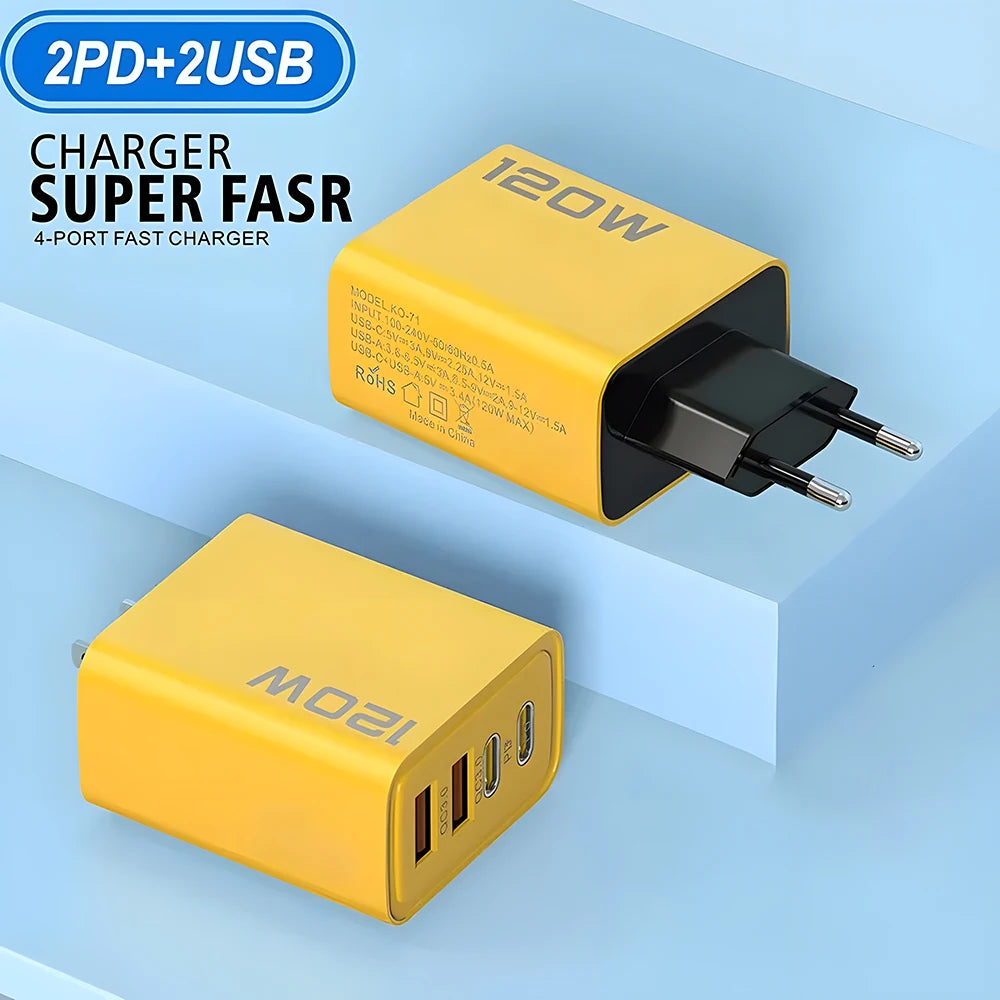 EOENKK USB C PD Charger Quick Charge 3.0 - 4 Ports Fast Charging Adapter ryshop