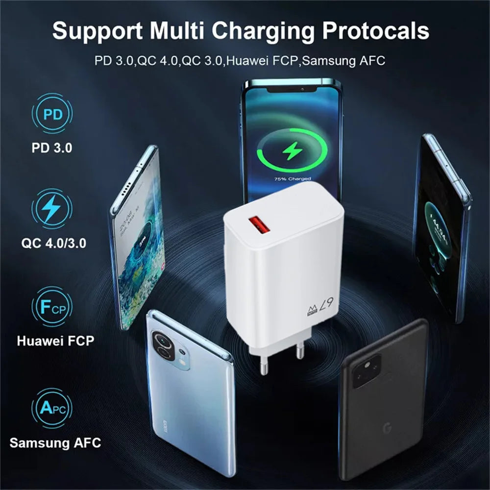 GaN 67W USB Fast Charger Power Adapter ryshop