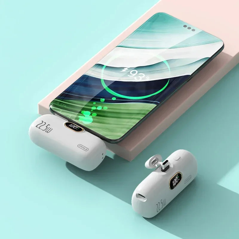 Mini 10000mAh Power Bank with Built Cable for Mobile Devices ryshop