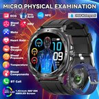 LIGE 2025 New Healthy Blood Fat Uric Acid Smart Watch Men ECG+PPG Micro Physical Examination Body Temperature BT Call Smartwatch ryshop
