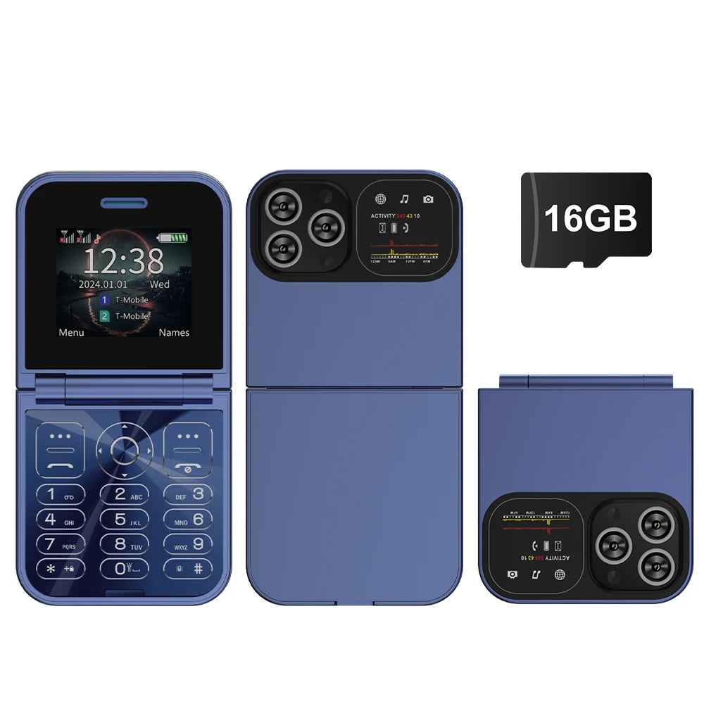 SERVO Classic Small Flip Mobile Phone 2G Dual SIM Card ryshop