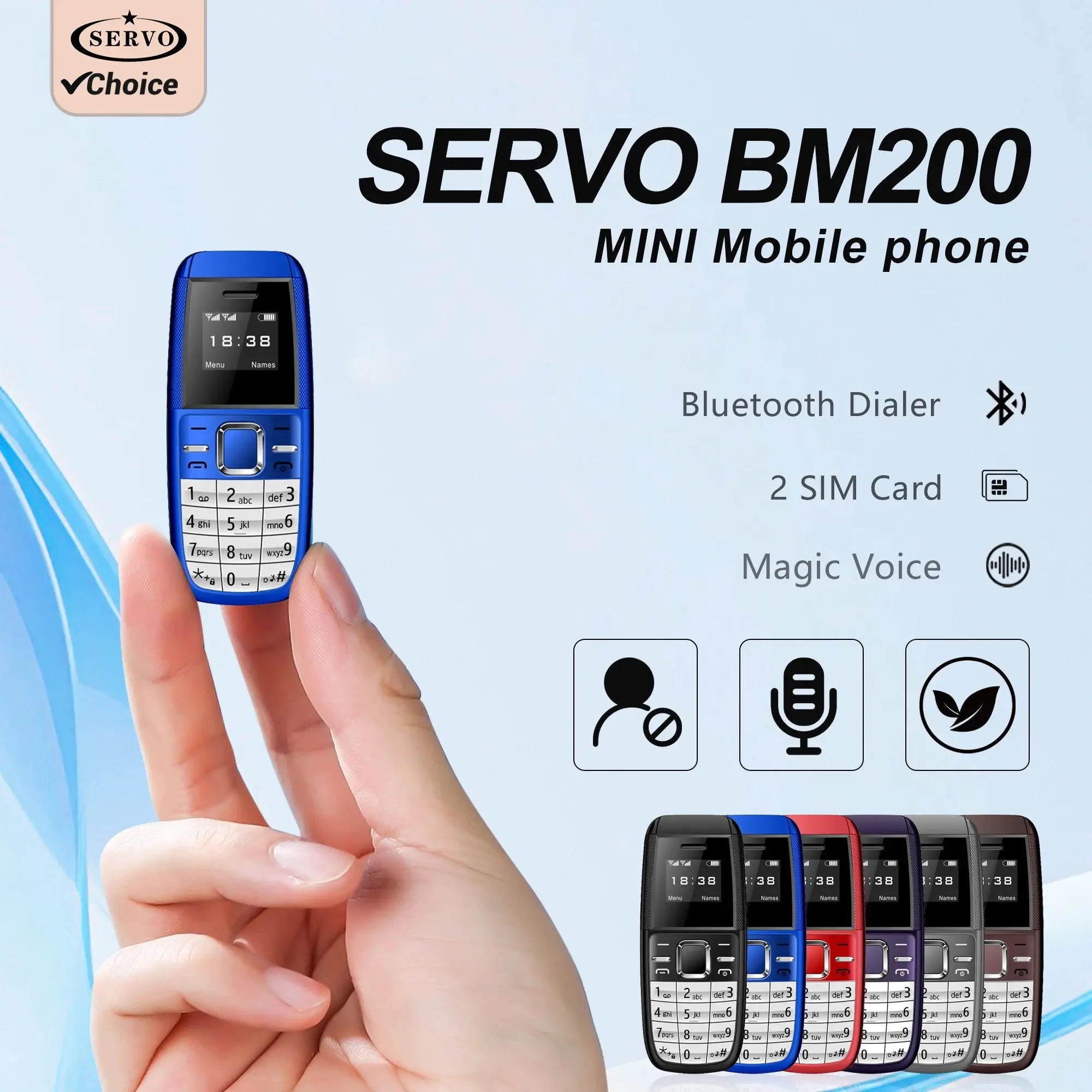 SERVO BM200 Button Mini Mobile Phone - Compact Dual SIM Device ryshop