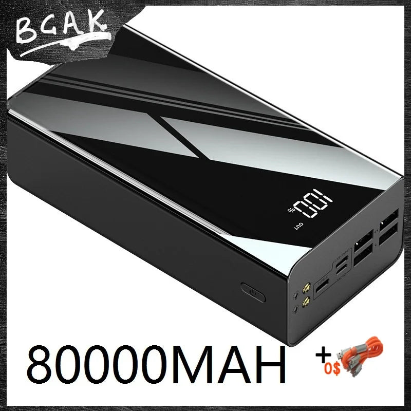 BCAK 80000mAh Large-capacity Charging Treasure Power Bank ryshop