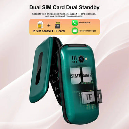SERVO F4 Foldable Mobile Phone - Dual SIM with Call Recording ryshop