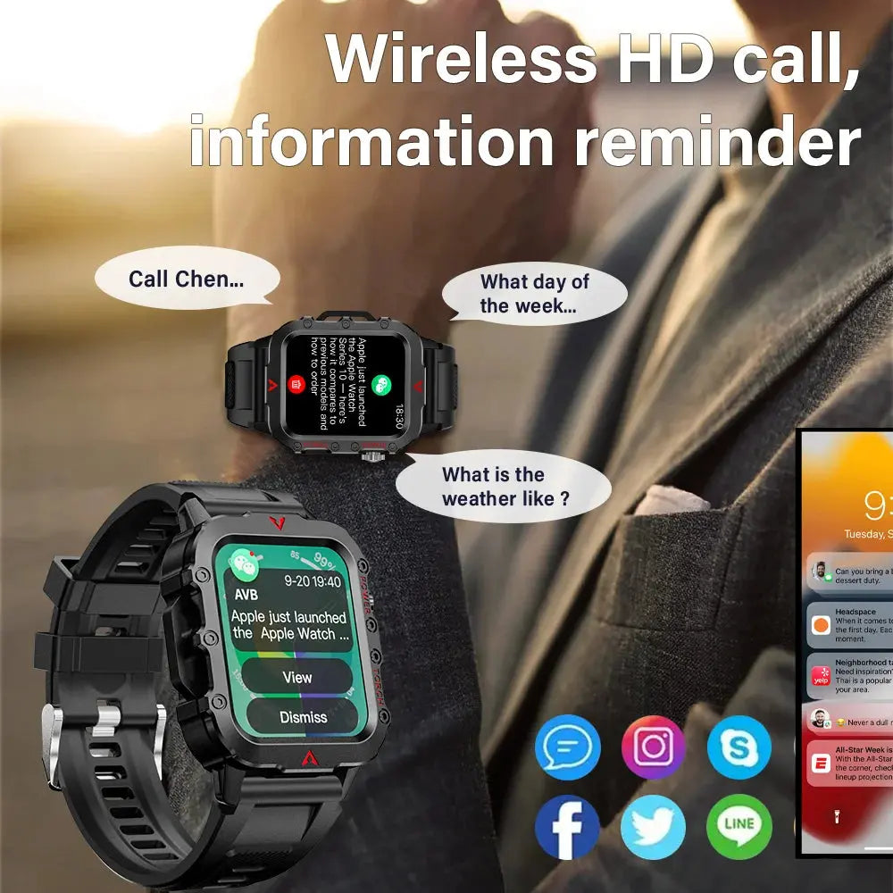 LAXASFIT New Outdoor Military Smartwatch ryshop