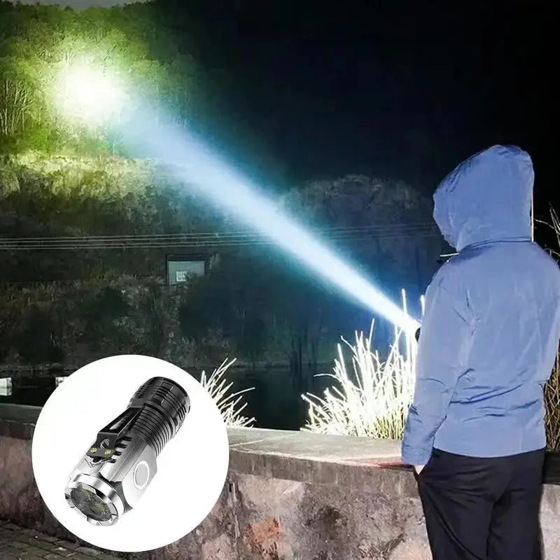 LED Strong Light Flashlight Rechargeable Multi-functional ryshop
