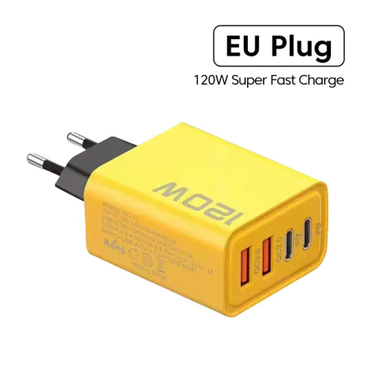 120W Fast Charging 4 Ports Mobile Phone Charger ryshop