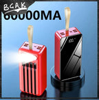 BCAK 80000mAh Large-capacity Charging Treasure Power Bank ryshop