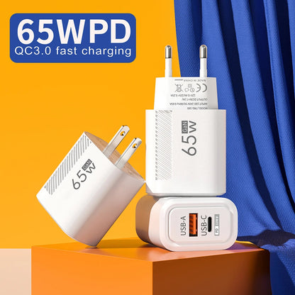 65W GaN USB PD Charger - Type C Fast Charging Adapter ryshop