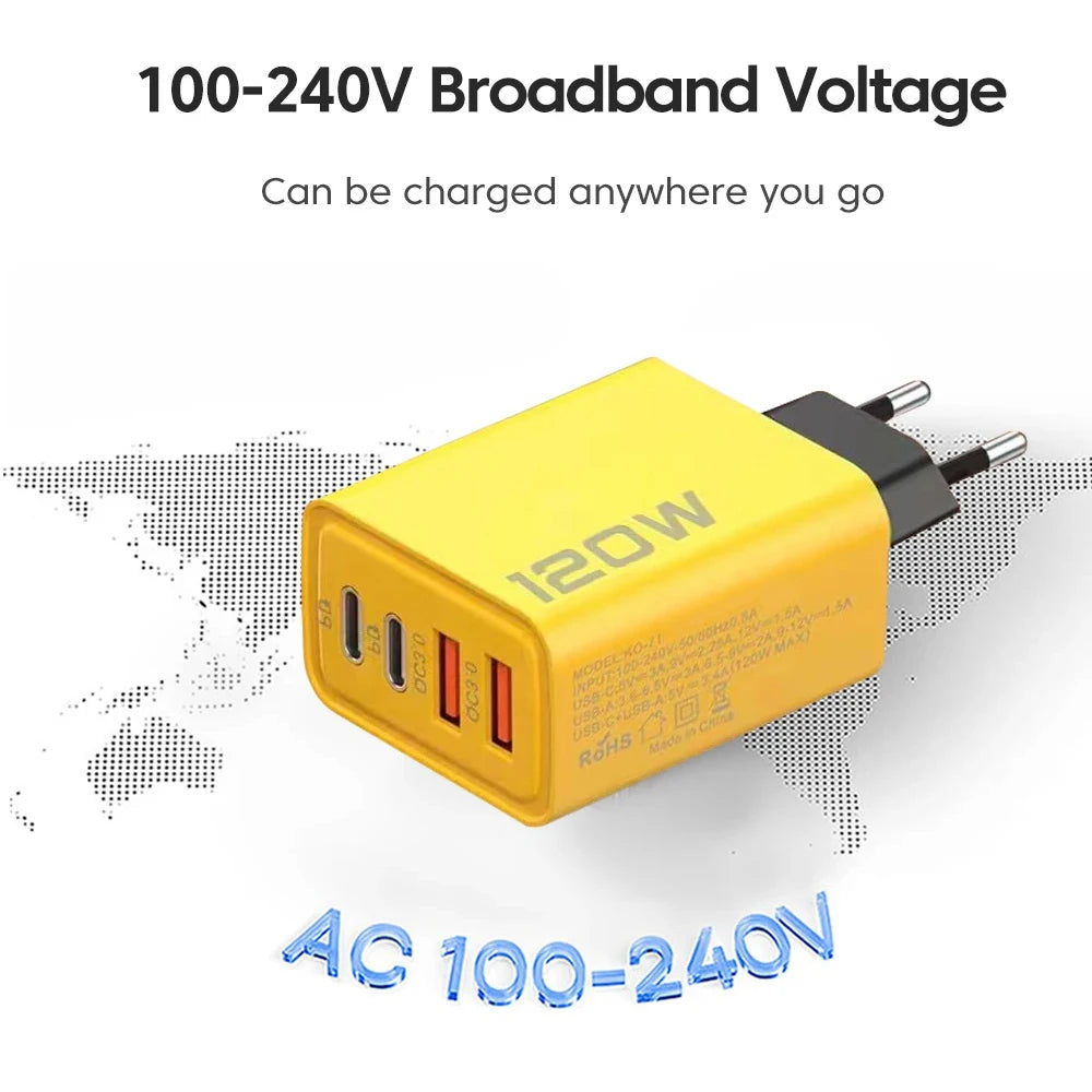 120W PD USB Charger Fast Charging Type C Mobile Phone Adapter ryshop