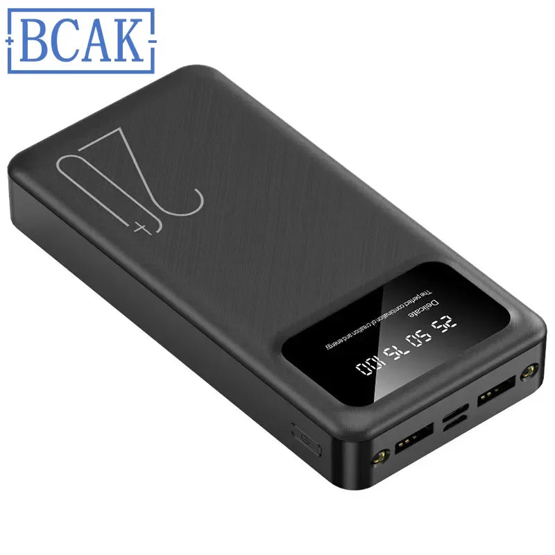 BCAK 20000mAh Mini Power Bank with Built-in Cable and Fast Charging ryshop