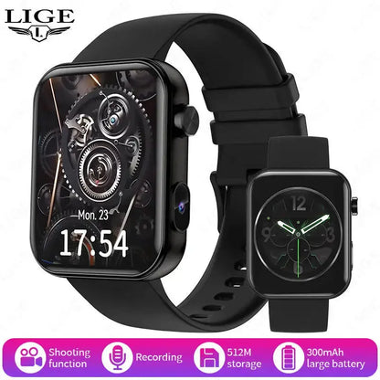 LIGE New 512MB Camera Smartwatch 1.91" HD Make Answer Call Video Sound Recording Sports Music Smart Watch For Android iOS 2025