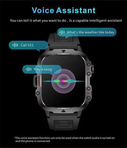 LAXASFIT 2025 Rugged Military Smart Watch for Men ryshop