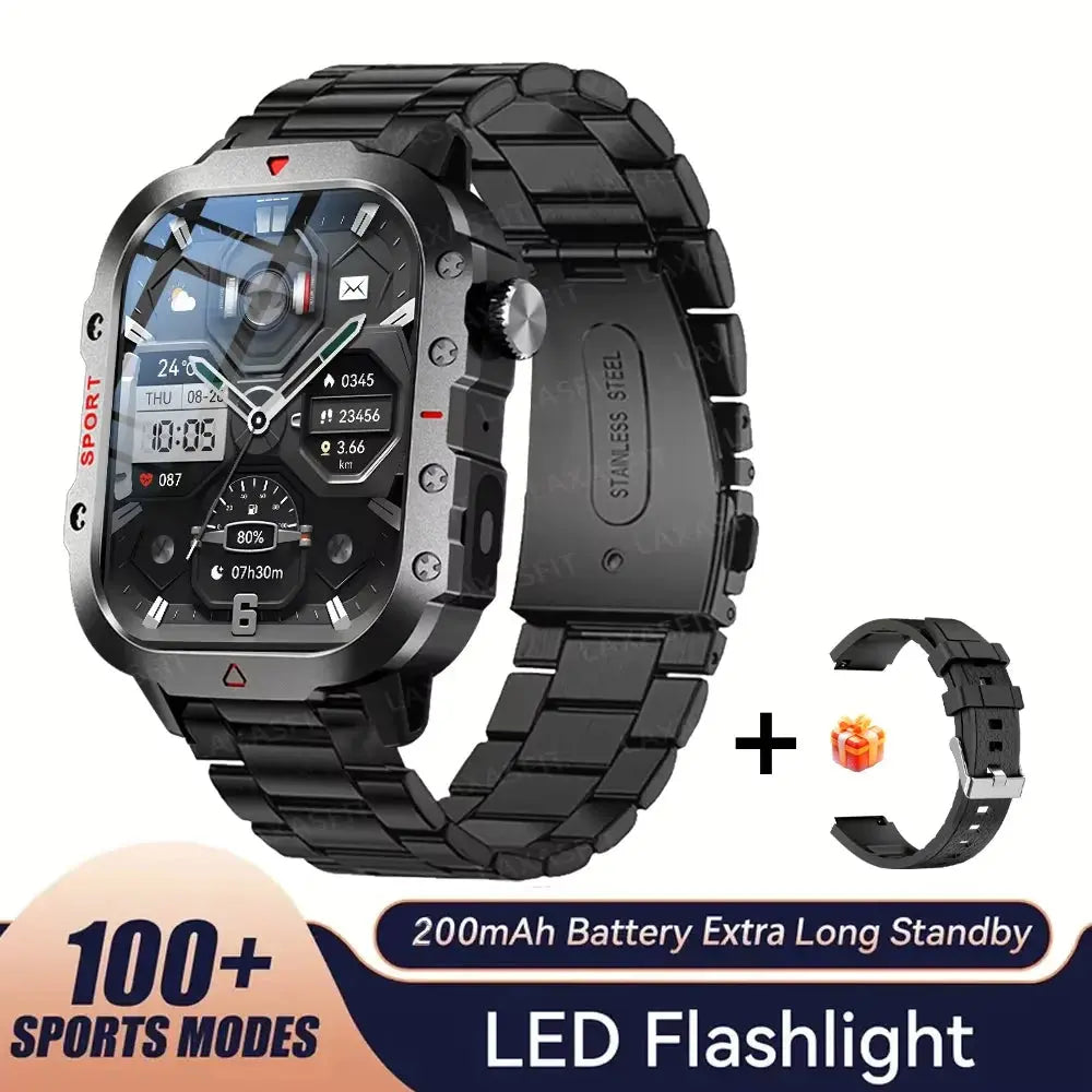 LAXASFIT 2025 Rugged Military Smart Watch for Men ryshop