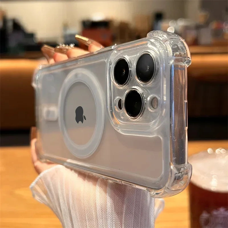 Shockproof Magnetic Clear Phone Case for iPhone 17 Air and 15 Pro Max Plus ryshop