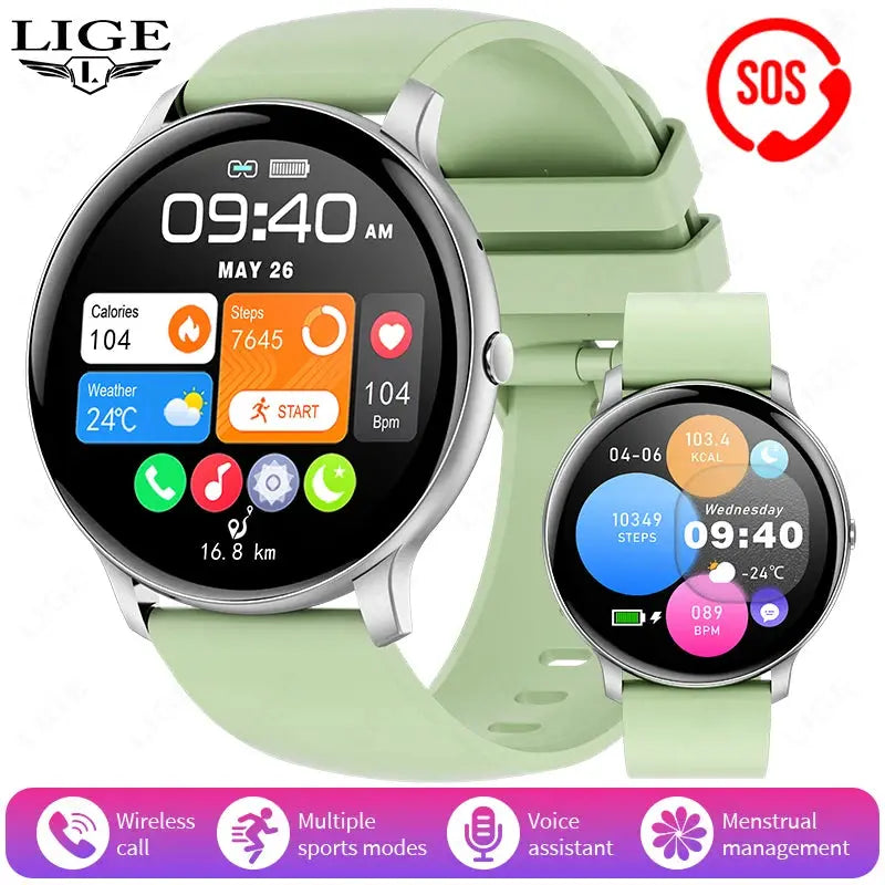 LIGE New 1.39" Watch Smart Watch 2025 New Women Men Bluetooth Call BT Music Wireless Charging Smartwatch Heart Rate Blood Oxygen