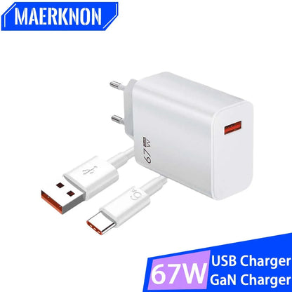 GaN 67W USB Fast Charger Power Adapter ryshop
