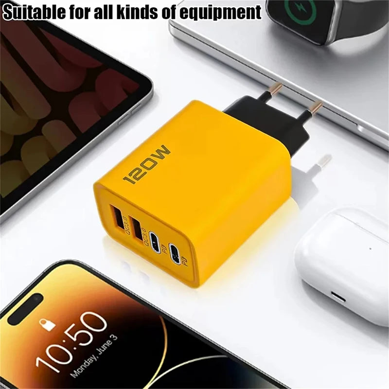120W Fast Charger Type-C PD 4 Ports ryshop
