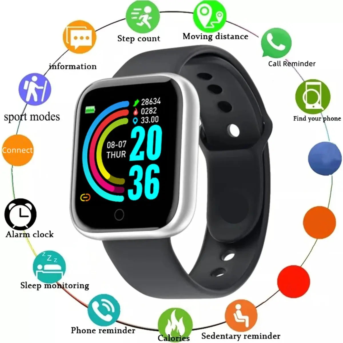 CHAONB Smartwatch for Men and Women - Fitness Monitor Bracelet ryshop