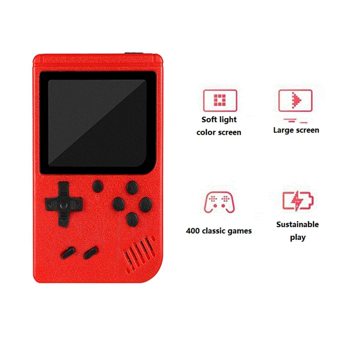 Red Retro Classic Games Handheld Game Console ryshop