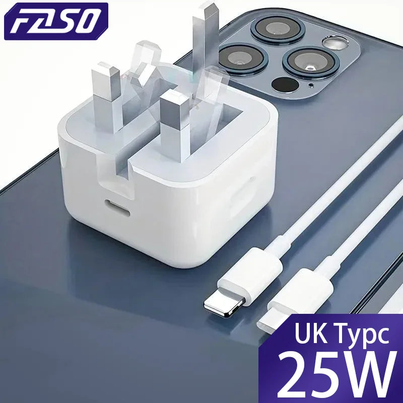 UK USB C Charger for iPhone 15 14 13 Pro - 25W Fast Charging Adapter ryshop