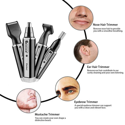 Kemei 4 in 1 Trimmer for Men - Electric Nose and Ear Trimmer Grooming Set ryshop
