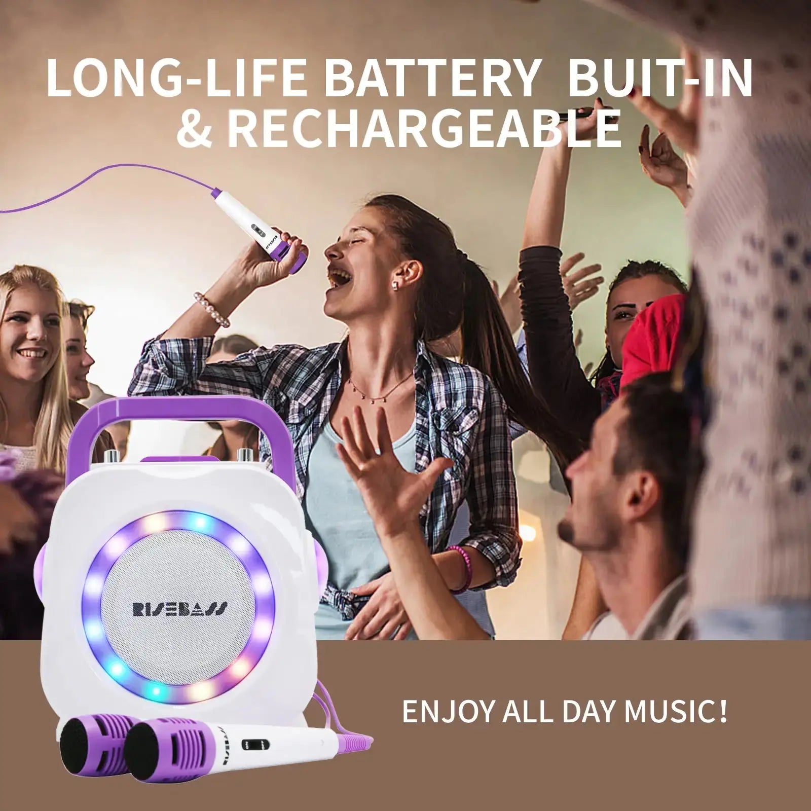 Karaoke Machine for Kids - Bluetooth Speaker with 2 Microphone - Portable Kids Karaoke Machine for Girls and Boys - Birthday Gift for Girls and Boys Ages 2 Years Old and Up. ryshop